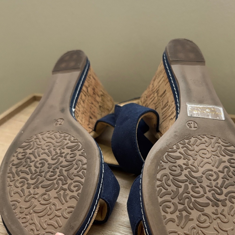 Blue Wedge Sandals💥Like New💥 - Picture 5 of 5